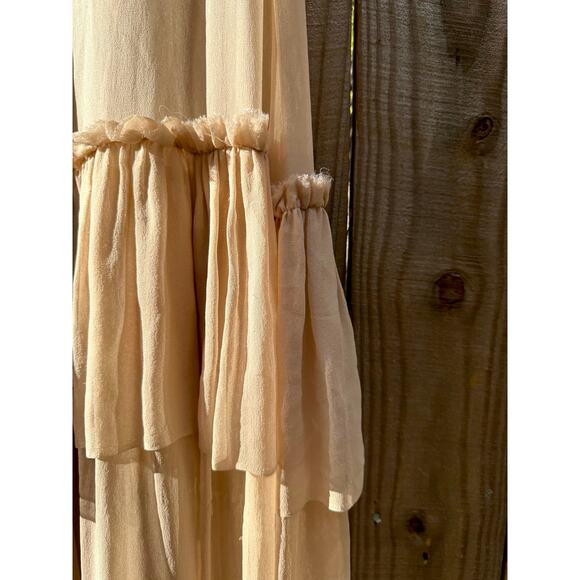Louiza Babouryan Silk Chiffon Blush Maxi - Picture 4 of 5